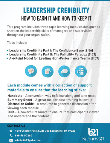 Leadership Credibility: How to Earn It and How to Keep It