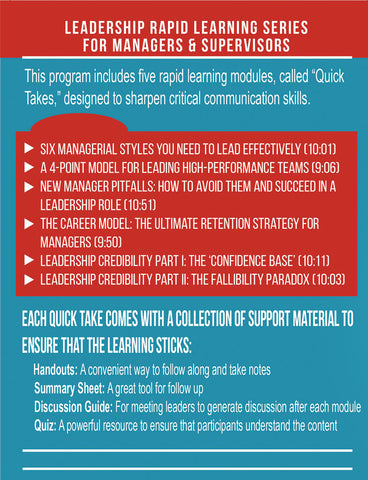 The Leadership Rapid Learning Series for Managers & Supervisors